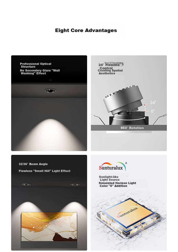 Honeywell Eye Protection Spotlight, Recessed, No Main Light, High Color Rendering, Anti-Glare, Deep Cup, Anti-Glare Wall Light HWD-03S1201 3