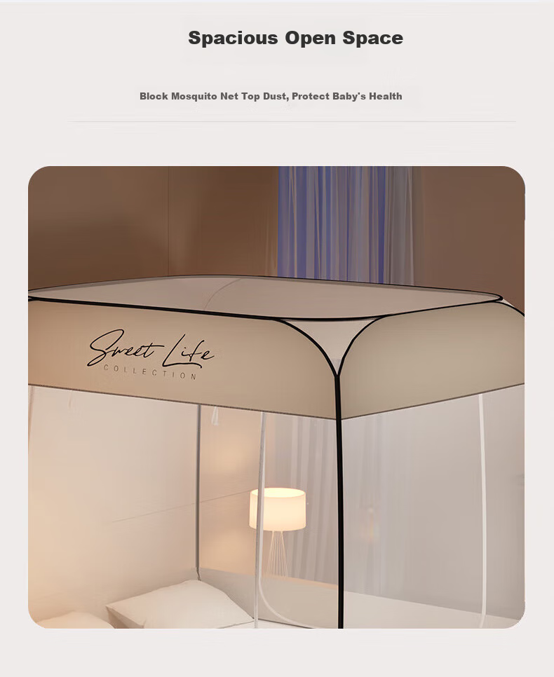 Sushidai Mongolian Mosquito Net, Fall-Proof Mosquito Net, 1.5x2 Meters, Household Integrated Design, No Installation Required, Foldable, Children's Anti-Mosquito Net, Suitable for Mothers And Infants, Class A 8