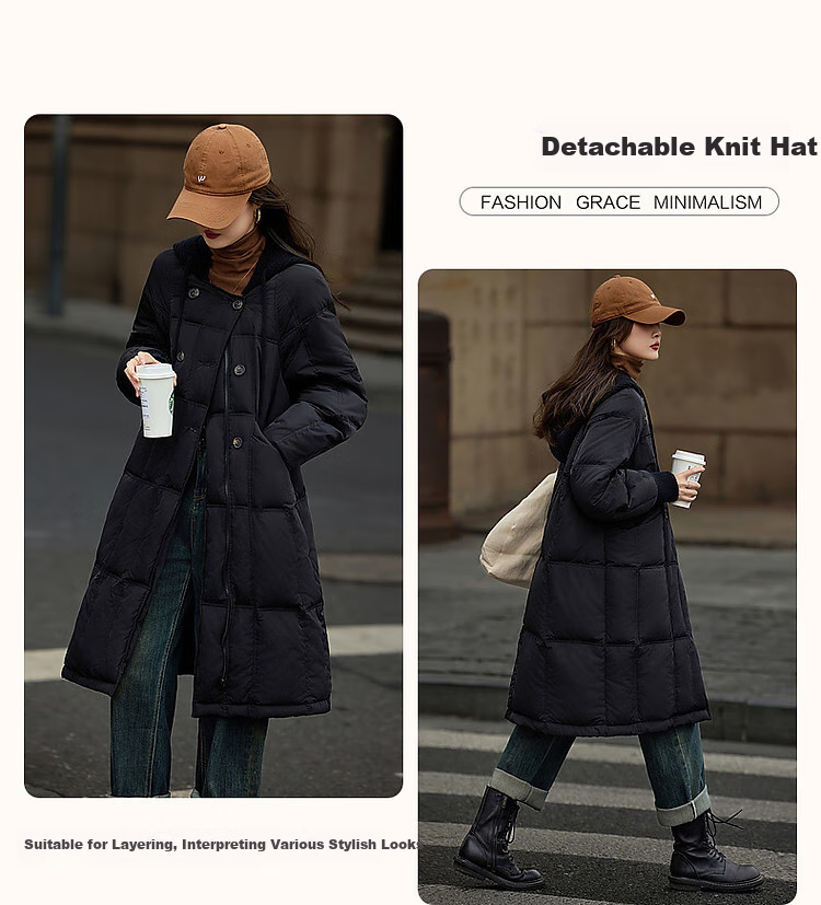 Dme [50D Cotton-Like Memory] Winter Lightweight 90% Duck Down Detachable Knitted Hooded down Jacket 4