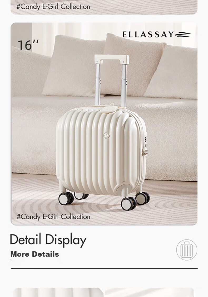 ELLASSAY Candy Series Luggage, 20-Inch Suitcase, Fashionable Trolley Case, Unisex Password Lock, Portable Travel Case 9