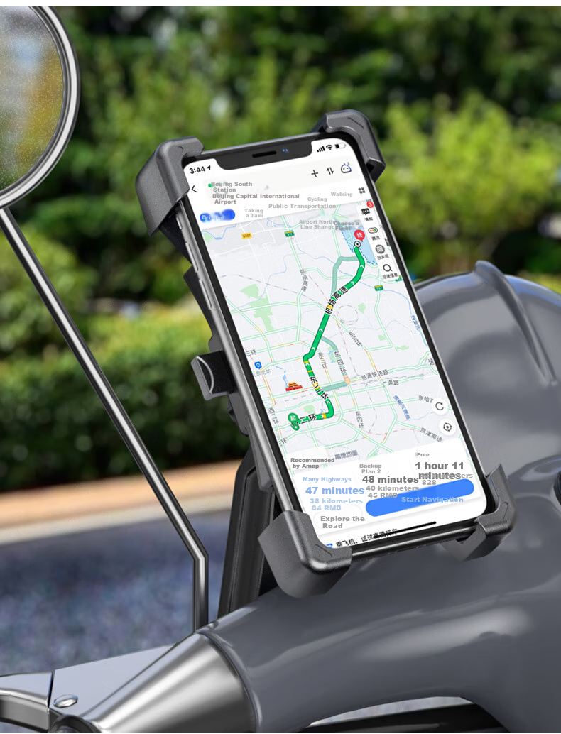 Ousen Electric Vehicle Phone Holder, Navigation Mount, Motorcycle Delivery Riding E-Bike Bicycle Phone Stand, Aluminum Alloy 14
