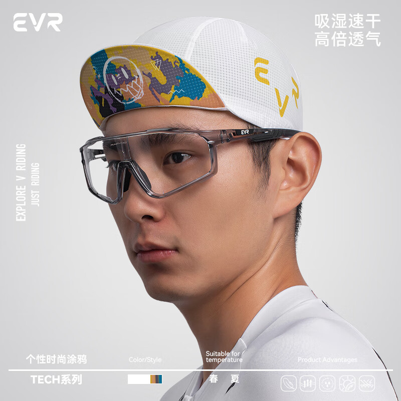 EVR Cycling Visor, Summer Antibacterial Sweat-Absorbing Cap, Lightweight Breathable Quick-Drying Cycling Helmet Inner Liner Hat, White, One Size Fits All