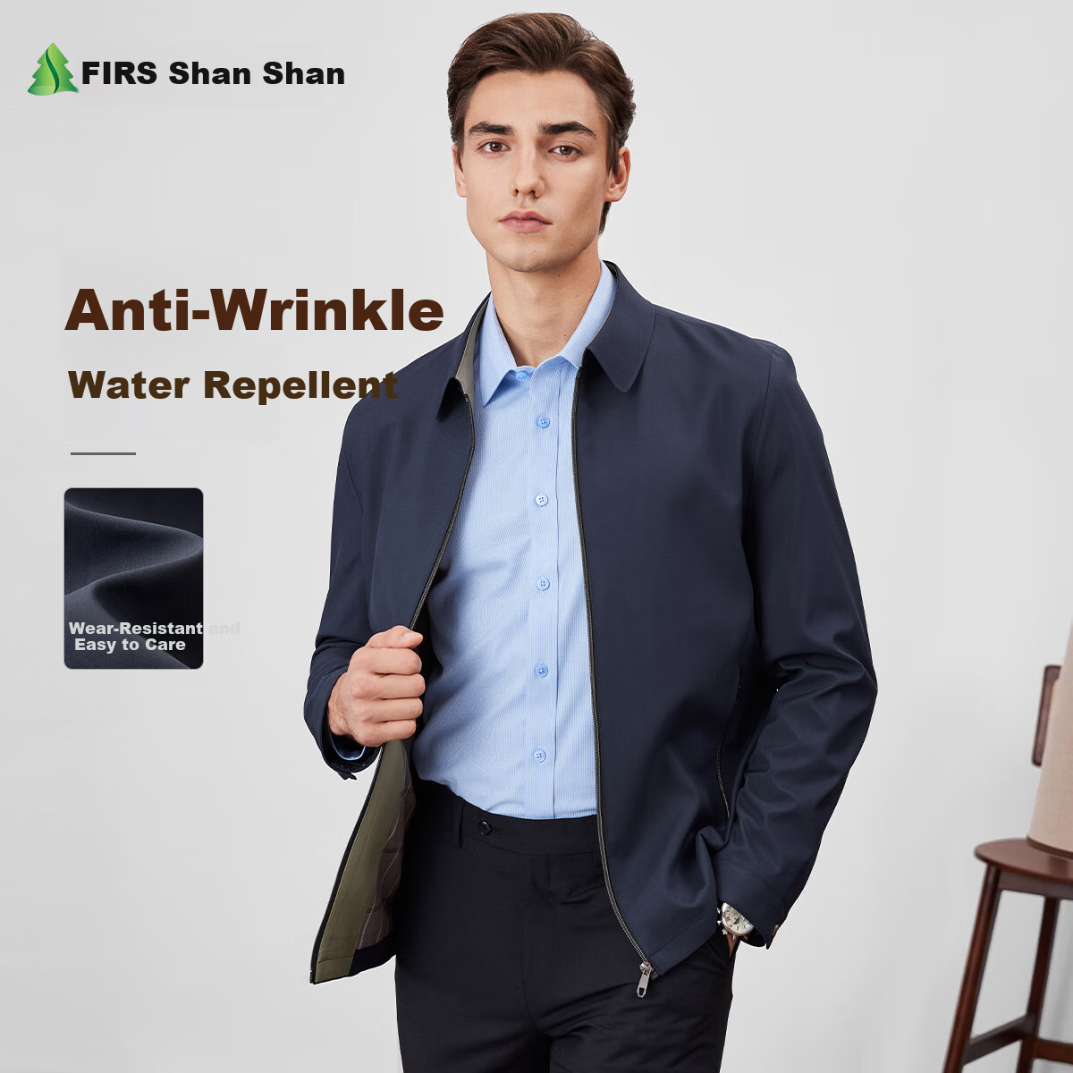 FIRS [Triple-Protection Fabric] Men's Executive Jacket, Spring And Autumn New Style, High-End Office Building Style, Middle-Aged And Elderly Dad's Outerwear for Me