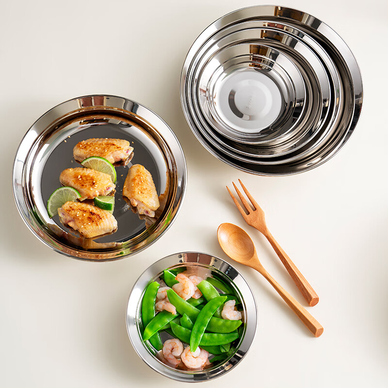 Тарелка Onlycook из нержавеющей стали 316, обеденная тарелка пищевого качества, поднос для приготовления пищи, круглая сервировочная тарелка, 18 см