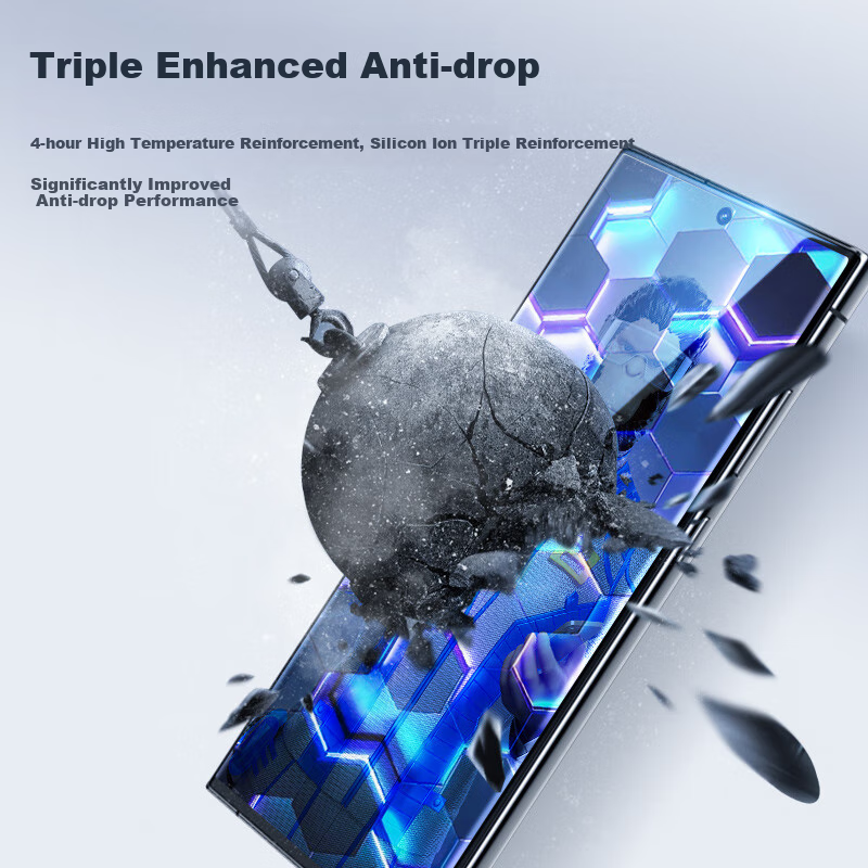 BLUEO [T*AR Enhanced Transparency] Tempered Glass Screen Protector for Samsung S25 Ultra, High-Definition Anti-Drop Anti-Fingerprint Protective Film for S25 Ultra Smartphone