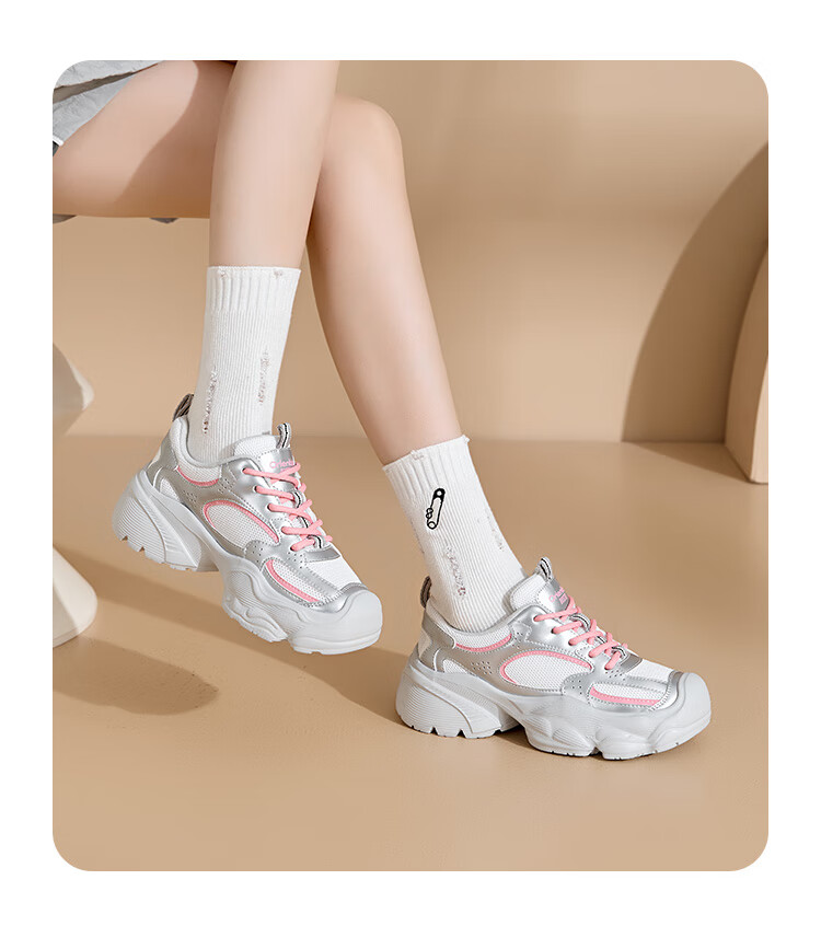 Dusto Thick-Soled Platform White Sneakers for Women, 2026 New Trendy Spring Women's Shoes, Niche Non-Collision Versatile Footwear 5