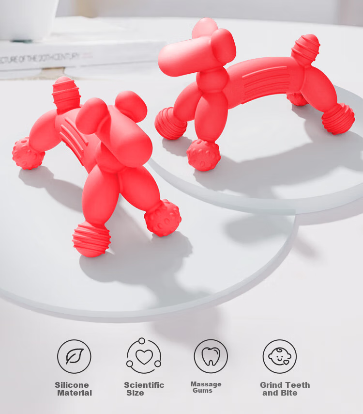 DOCTOR MA Baby Teether Mushroom-Shaped Teether Toy, Anti-Thumb Sucking Teether, Balloon Dog Desig 2