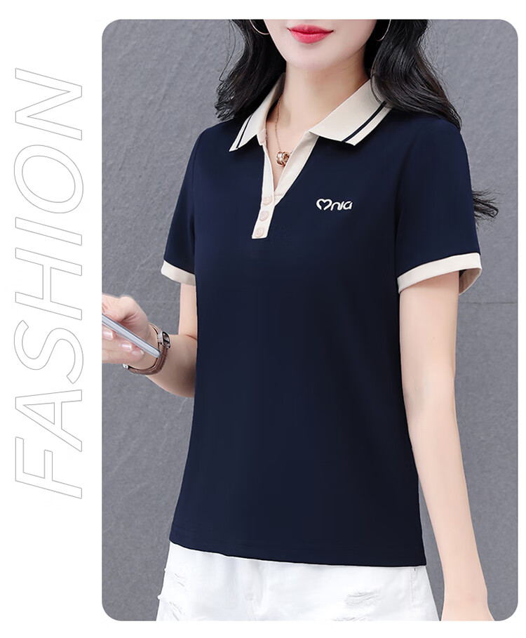 Woodpecker Women's Short Sleeve Polo Shirt Plus Size Slim Fit Red 2026 Spring Summer XL 24
