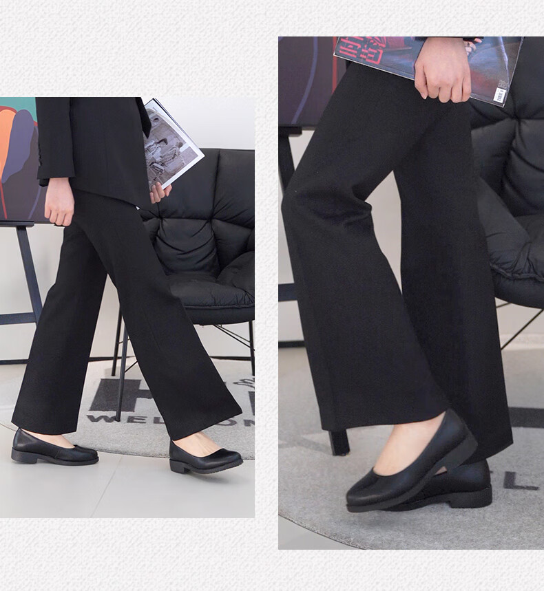 CARTELO Professional Black Work Shoes, Comfortable Leather Shoes for Women, Single Shoes KDLDX-9577 Black Size 35 13