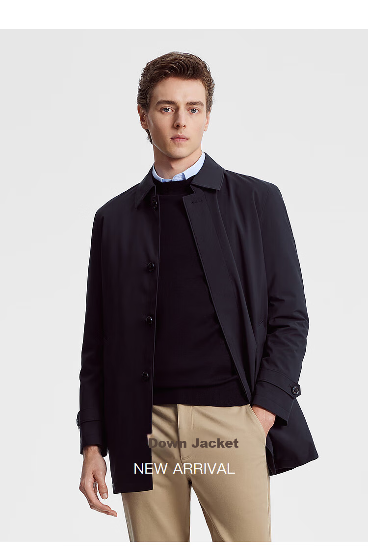 YOUNGOR [Detachable Goose Down Inner Liner Windbreaker] Autumn And Winter Executive Coat, Navy Blue (New), XL (180/100A) 1