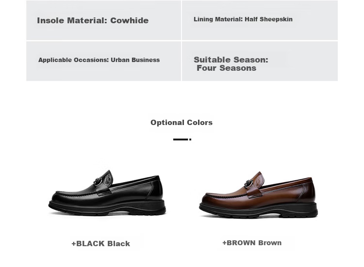 Goldlion Men's Loafers, Leather Shoes, Comfortable Slip-On Business Casual Shoes G550310452AAB - Black - Size 40 16