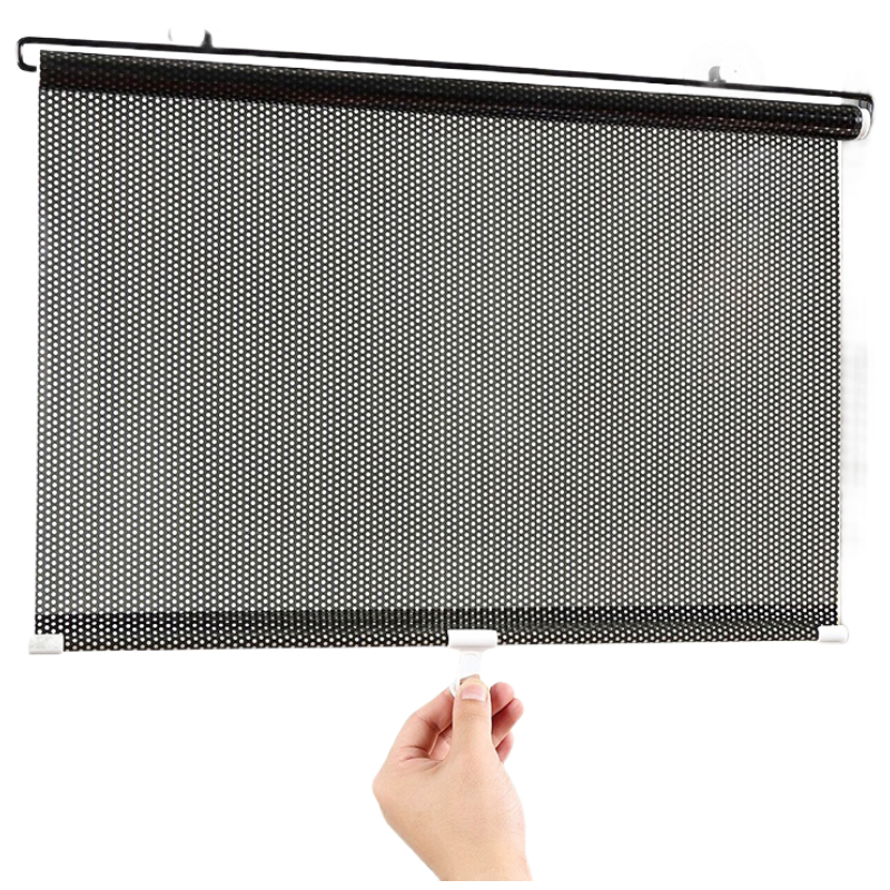 FOOJO No-Drill Extendable Curtains for Sun Protection, Light Blocking And Heat Insulation, Suction Cup Type, 68*125cm, Polka Dot Patter