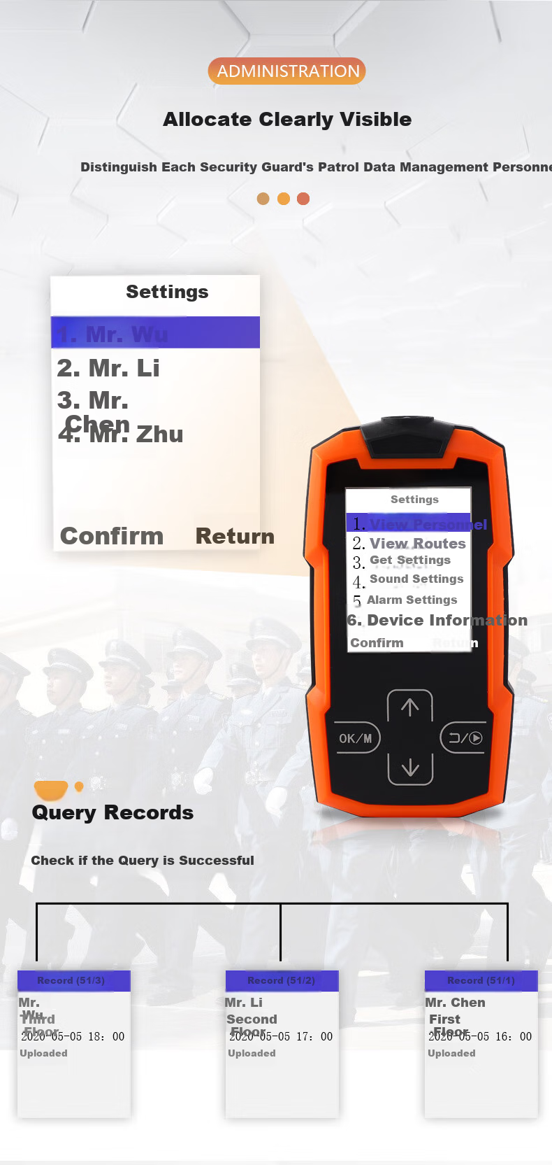Kemi (Comet) CX13 4G Version Real-Time Upload Patrol Machine, Illuminated Patrol Wand, Security Patrol System, with Display Screen And Voice Announcements 9