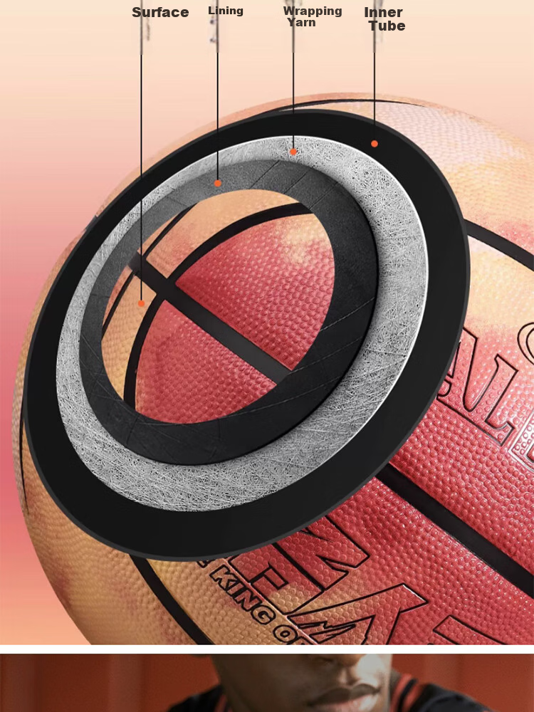 SPALDING No. 7 Street King Co-Branded Indoor/outdoor Universal Non-Slip Wear-Resistant No. 7 Rubber Basketball 85-059Y 4