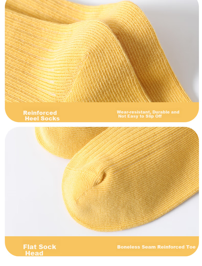 LangSha Children's Socks, Girls' Mid-Calf Cotton Socks for All Seasons, Preppy Style, High Elasticity, Comfortable And Breathable Student Socks, Socks for Older Childre 7
