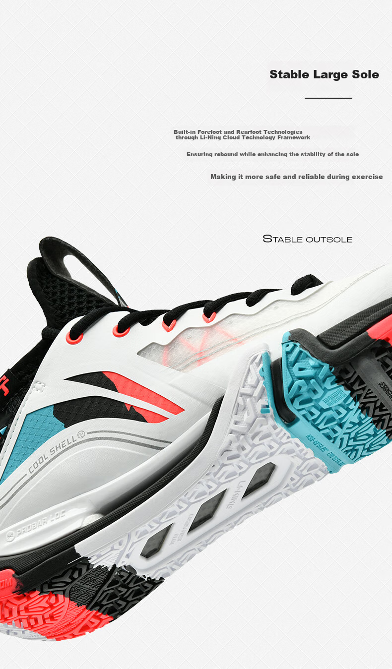 Li-Ning Badminton Shoes for Men And Women, II Ground-Flying 2 PRO Professional Competition Badminton Shoes, Black/standard White, Size 37 6