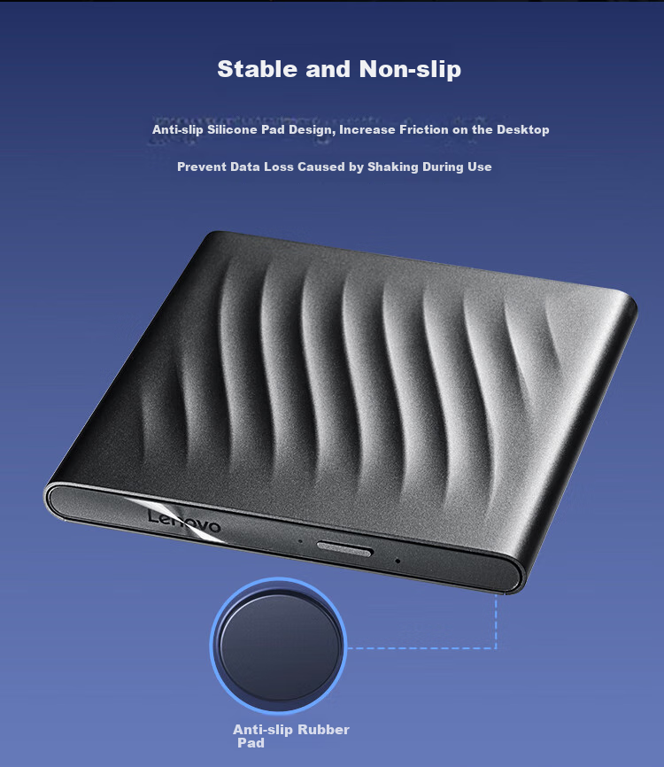 Lenovo 6x USB3.0 External Blu-Ray Drive, BD Blu-Ray Recorder, DVD Portable Drive, External Optical Drive, 3D Ultra HD Read And Write, Laptop External GP95 12