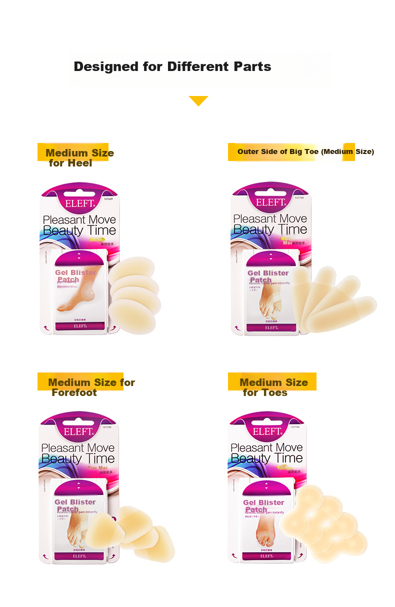 Eleft Gel Blister Patches, Anti-Friction Heel Pads, Invisible Shoe Insoles for High Heels, Thumb Outer Side, 4 Pieces Per Pack 14