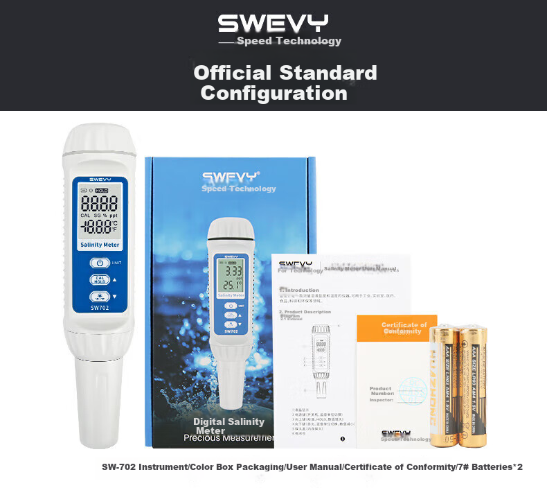 Suwei Salinity Meter, Electronic Seawater Salinity Meter, High-Precision Seawater Aquarium Aquaculture Salinity Detector SW-702 12