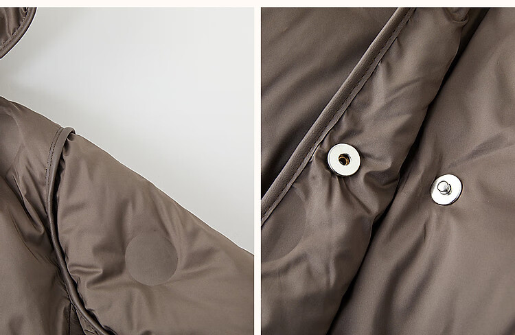 Dme [Winter Snow] Winter Hooded Loose 90% Duck Down Spring Yarn down Jacket for Women, Mid-Length Coat, Chocolate, M 13