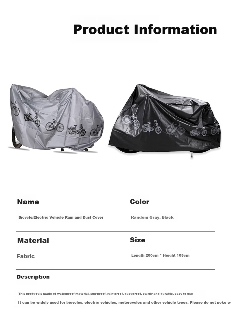 Jinghuisichuang Electric Vehicle Rain Cover, Dust-Proof Car Cover, Battery-Powered Scooter And Motorcycle Windshield, Rain Protection And Sun Protection Cover, Bicycle Cover 7