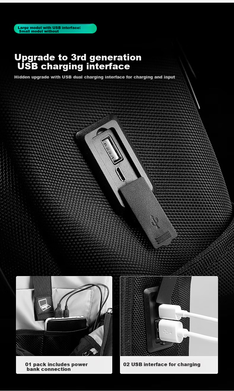 MARK RYDEN Trendy Backpack for Men And Women, Student Schoolbag, Casual Travel Bag, 14-Inch Laptop Bag MR9809 Elegant Black 6