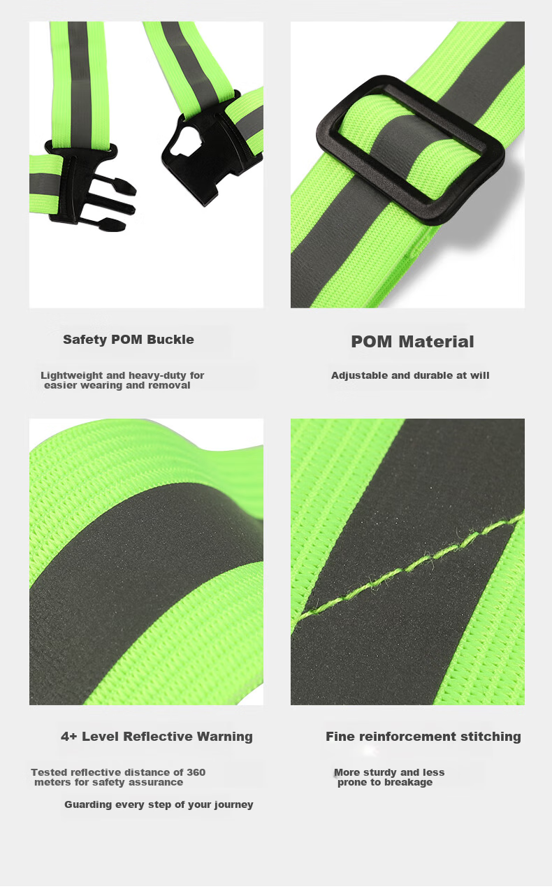 DANGJIAN Reflective Vest, Reflective Safety Belt, Running Sports Safety Warning Elastic Band, Sanitation Worker Vest, Work Uniform, Orange And Yellow Patchwork 3