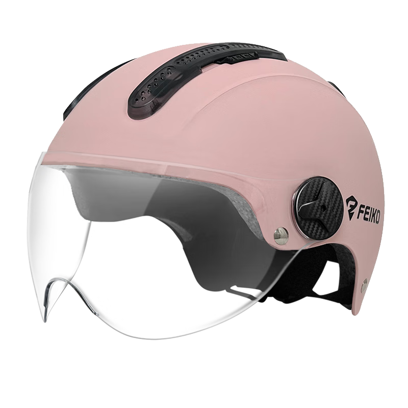 FEIKO Flying Cool Helmet 3C Certified New National Standard Electric Vehicle Four-Season Helmet Sun Protection Breathable Safety Helmet for Men and Women Electric Scooter Girl Pink M