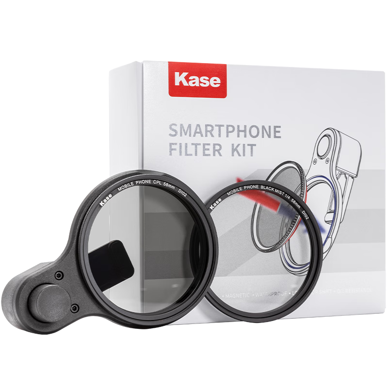 Kase 67mm Magnetic Polarizer Filter CPL + Black Soft + Phone Clip Set for Portrait and Landscape Photography Travel Two-in-One Kit