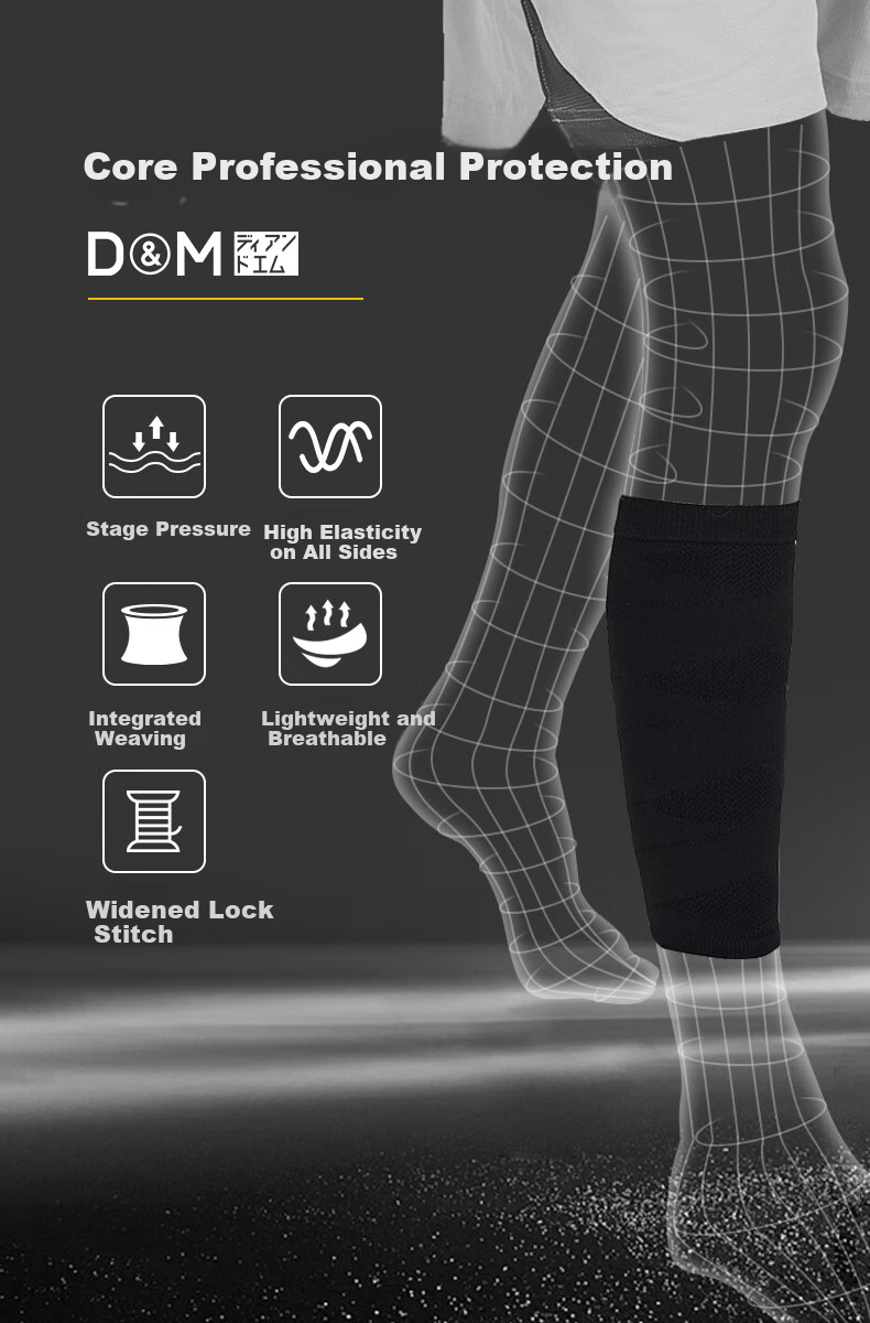 D&M Shin Guard for Men And Women, Sports Running Badminton Football Basketball Leg And Ankle Protector, One Piece 3