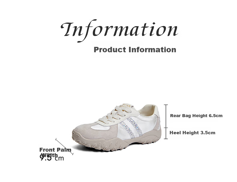 PT'SON Women's Casual Training Shoes, Comfortable Versatile Forrest Gump Style Sneakers with Thick Soles for Height Increase, Fall 2026, Beige, Size 36 16