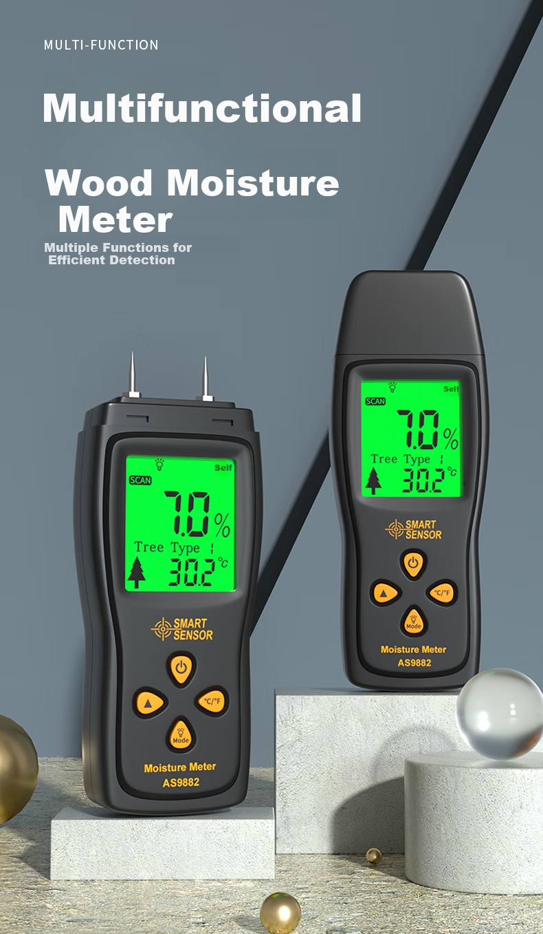Xima AS9882 Wood Moisture Meter, High-Precision Wood Humidity Tester, Wood Moisture Content Measuring Instrument 1