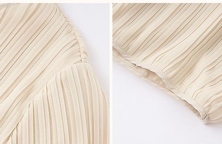 Dme [Gentle Daily] Spring Cream-Colored Textured Chiffon Blouse with Lantern Sleeves, Ladylike Shirt Women's Top 8