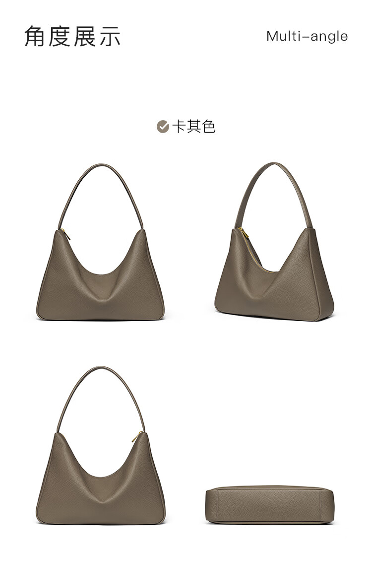HR Women's Handbag, Top-Grain Leather Underarm Bag, Tote Bag, Large Capacity, Simple Shoulder Bag, Women's Birthday Gift 11