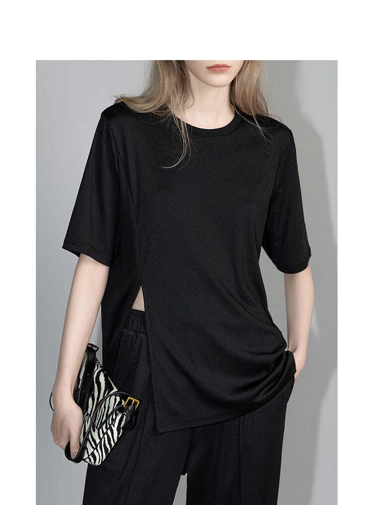 Demana Lazy Wear Set Spring Summer Round Neck T-Shirt and Casual Pants Two-Piece Set for Women Fashion 4