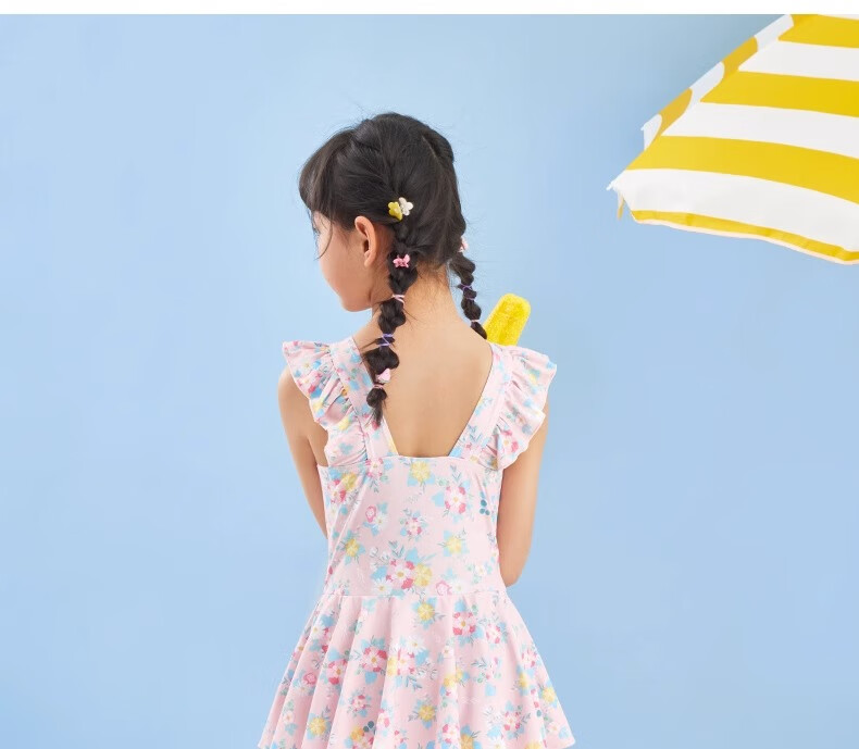 Li-Ning Children's One-Piece Swimsuit, Cute Princess-Style Swimwear for Girls, Sun Protection Swimwear 23
