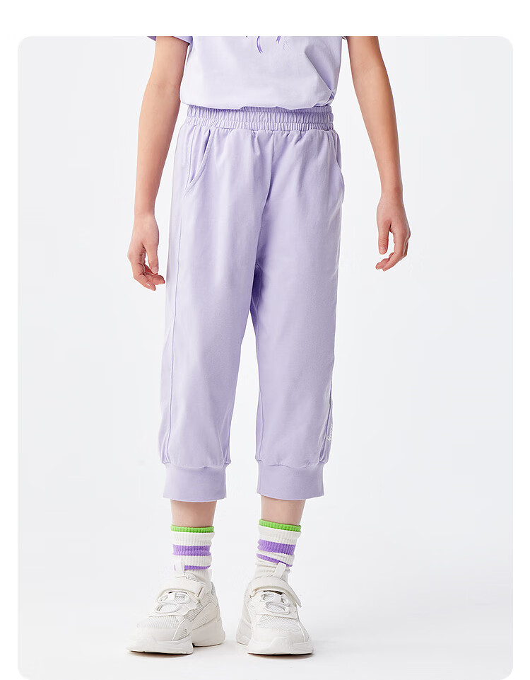 BALABALA Children's Clothing, Girls' Capri Pants, Lightweight Summer Style for Older Kids, Quick-Dry Shorts, Sports Pants, Trendy 10