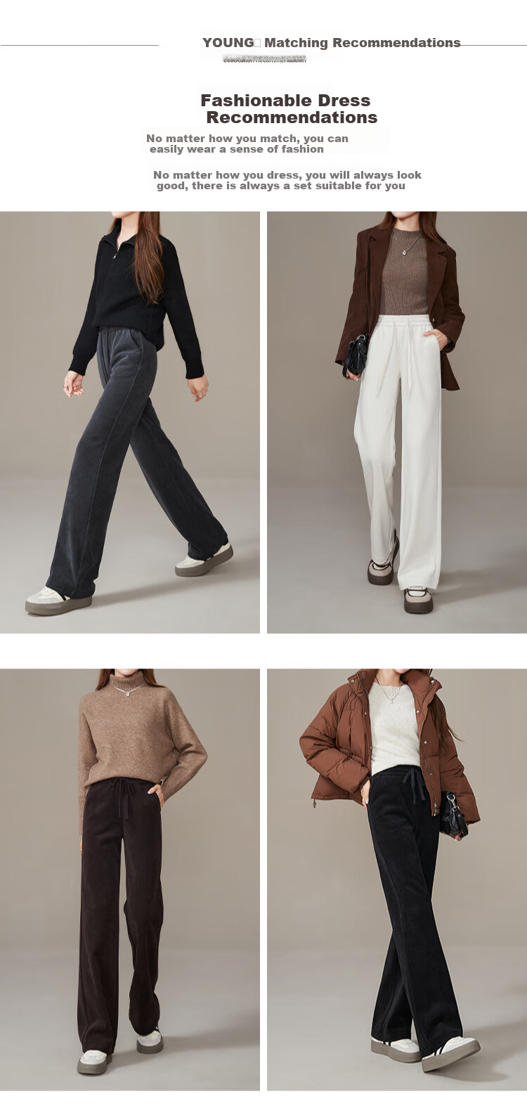ESE-Y Fleece-Lined Slim Straight Pants for Women, High-Waisted Slimming Autumn And Winter Thick Long Trousers, Black, Size 26 (One Chi Nine) 3