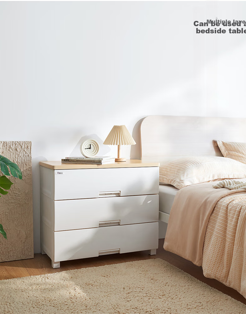 TENMA 4-Tier Drawer Storage Cabinet, No Assembly Required, Wardrobe, Storage Cabinet, Bedside Table, Drawer Cabinet 4