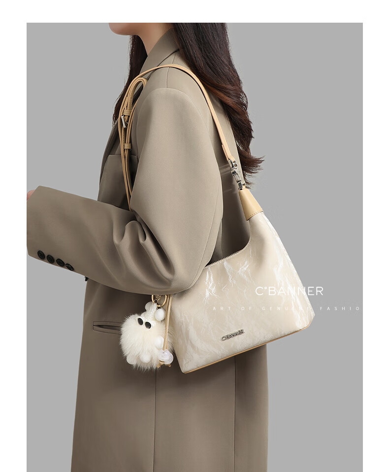C.BANNER Leather Handbag, Women's Bag, Tote Bag, Shoulder Bag, Crossbody Bag, Light Luxury High-End Brand, Birthday Gift for Girlfriend on May 20 3