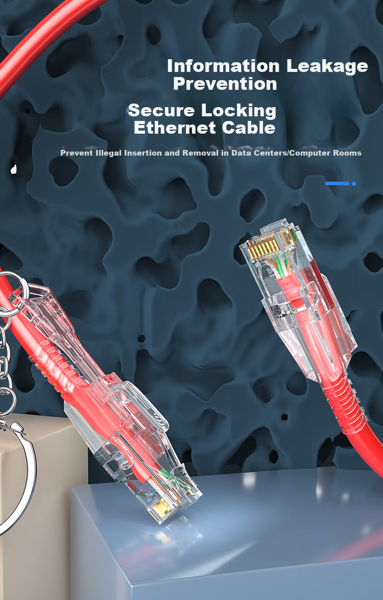 HAILE, Category 6 Unshielded Twisted Pair Cable with Locking Jumper, HT-515 Red, Red, 2 Meters 1