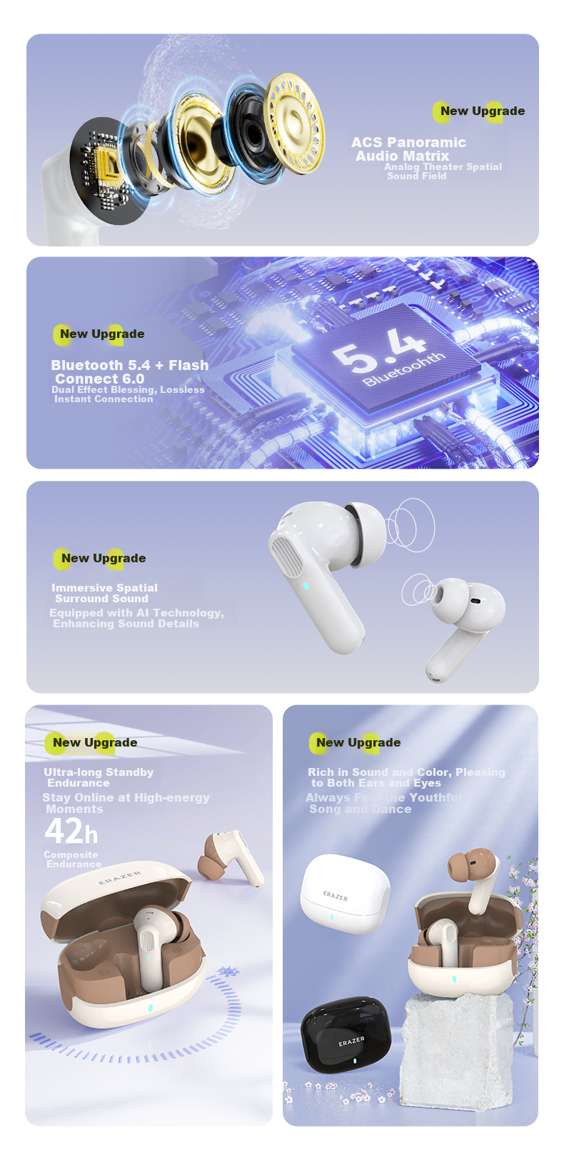 Lenovo Invests in Brand Yinengzhe In-Ear Headphones, Bluetooth Earphones for Music, Sports, Cycling, Online Classes, And Gaming, Compatible with Bluetooth 5.4, Suitable for Apple, Huawei, Xiaomi Phones, Gift 1