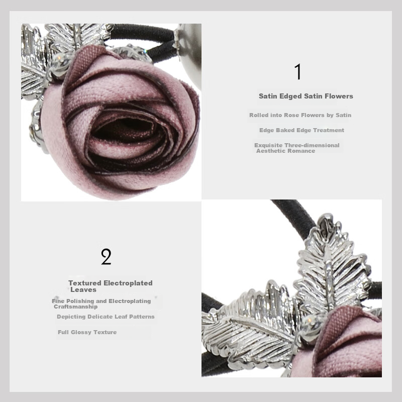 Cercoo Pearl Hair Tie, Rose Hair Accessory for Adults, Korean-Style Hair Elastic Band, Trendy INS Hair Ties, Floral Hair Accessories for Girlfriend