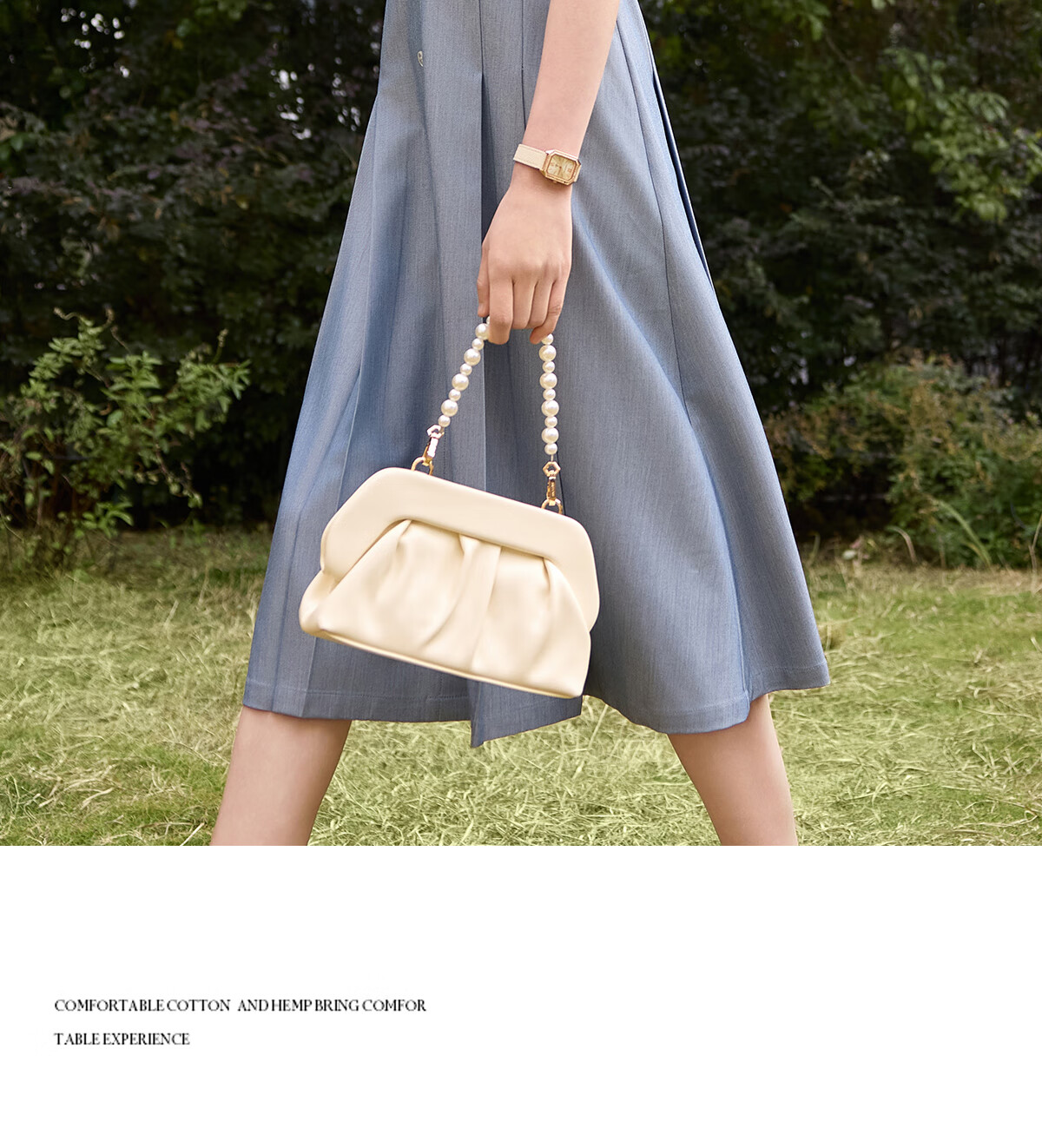 Chushen Summer Short-Sleeve Dress for Women, Retro Color-Block Lapel, Waist-Cinching Slimming, Commuter Casual Dress S52Q036 13