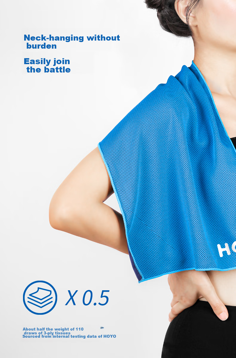 HOYO Japanese Cooling Sports Towel, Quick-Drying, for Fitness And Running, Sweat-Wiping Towel, Ice-Cooling Absorbent Military Training Sports Towel, Orange 2