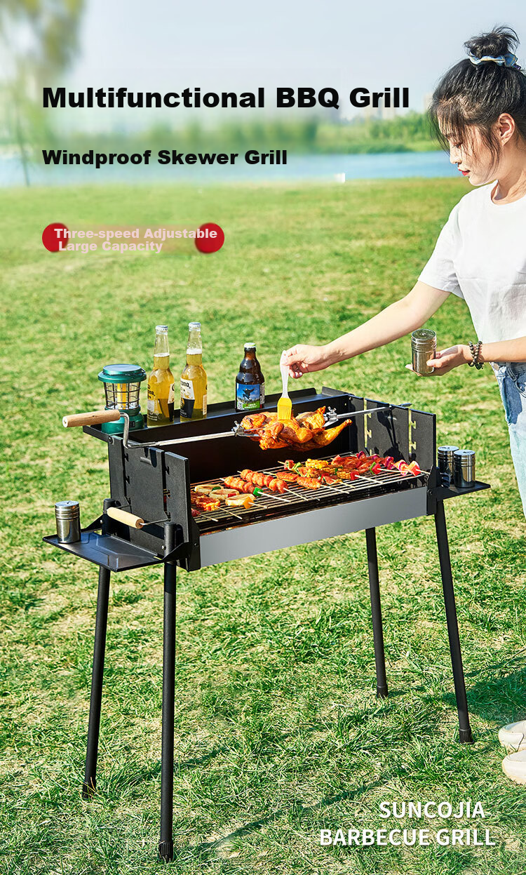 Suncojia Barbecue Grill, Portable Foldable Charcoal Grill for Lamb Legs And Chicken, Charcoal Barbecue Stove 1