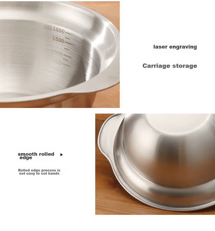 MAXCOOK Stainless Steel Bowl Set of Three, Extra Large And Thick Seasoning Bowl, Dough Mixing Bowl, Vegetable Washing Bowl, And Seasoning Bowl Set MCWS-3 8