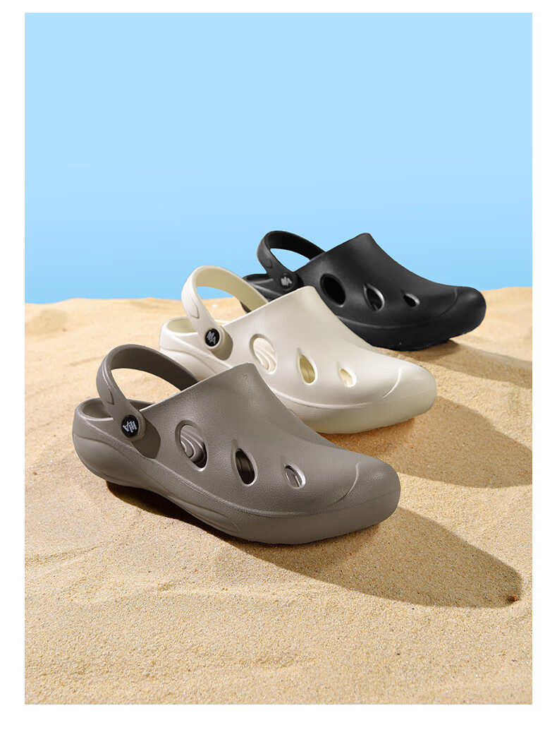 HLA Men's Casual Sandals Hollow Toe Slippers HAALXM2EBK011 Black Size 40/41 (Dual Size) 3