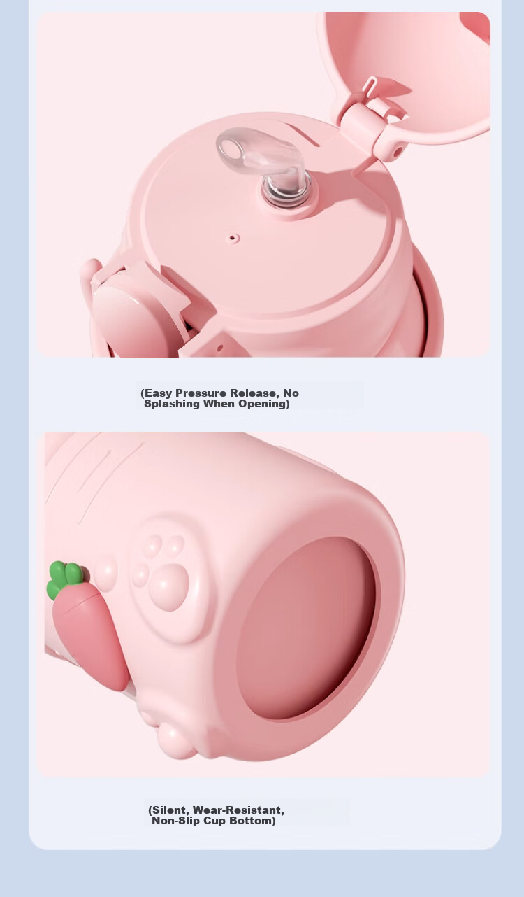 Guangduola Children's Insulated Cup, 316 Food Grade Kuromi Water Bottle, Elementary School Student Water Jug, Kindergarten School Use, Straw Double Drinking 13