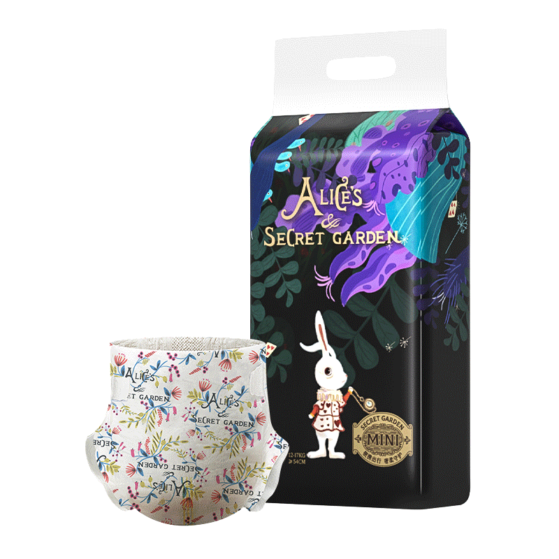 Bebetour Alice in Wonderland Mini Diapers, XL Size, 16 Pieces (12-17kg) [Brand Direct Supply, Safe Quality]